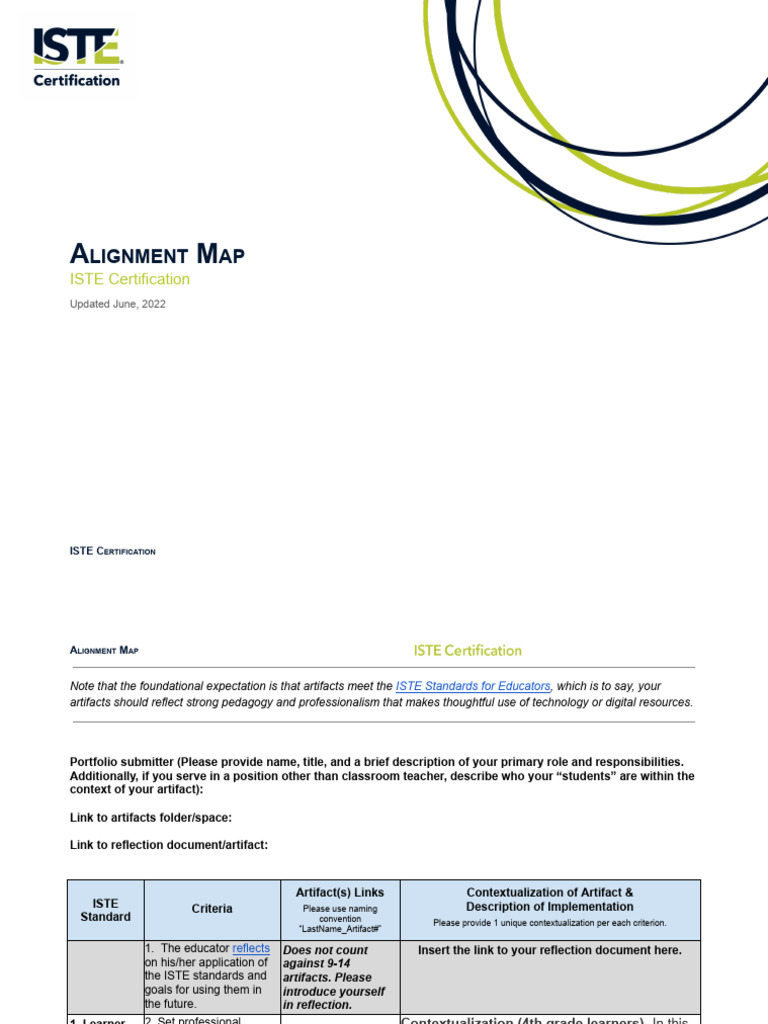 ISTE Certification Alignment Map | PDF | Learning | Teachers