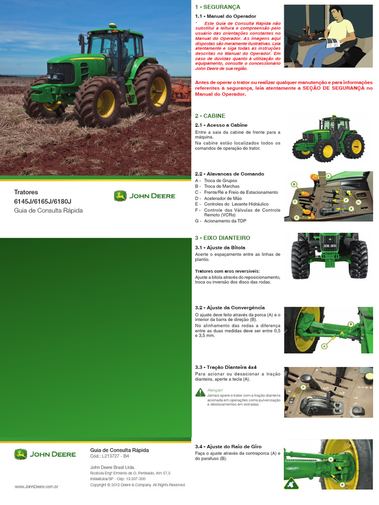 Manual 6145,6165,6180J | PDF | Trator | Eixo