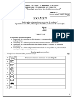 Examen TMAC (Automatizarea) - Varianta II