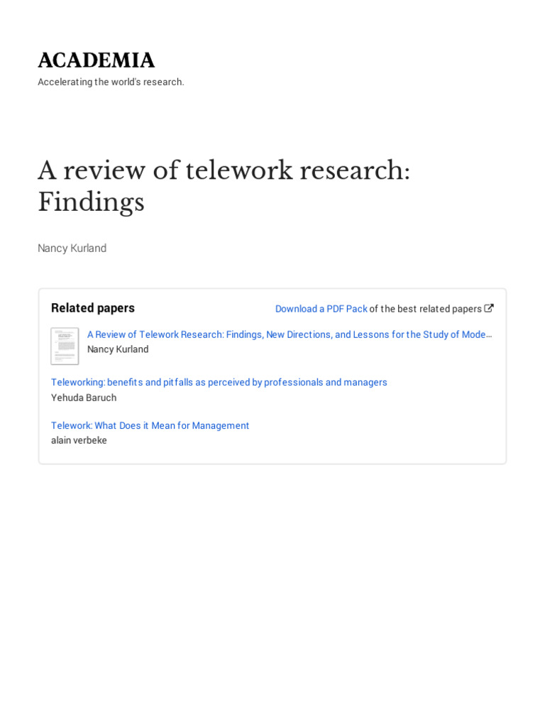 A - Review - of - Telework - Research - Findings20170507 24388 1h4s4gt ...