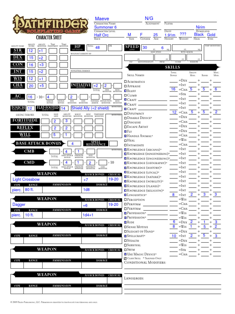 Maeve PDF Pathfinder 1 Edição | PDF | Role Playing Games | Tabletop Games