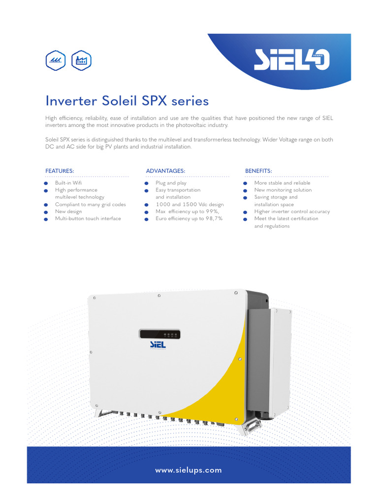 SIEL Soleil SPX Industrial Inverters | PDF | Power Inverter ...