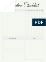 Routine Checklist PDF Template