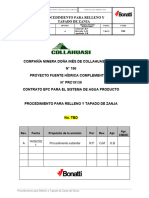 Procedimiento para Relleno y Tapado de Zanja