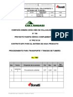 Procedimiento para Transporte y Tendido de Tuberia