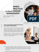 SUSTAINABLE BUSINESS PRACTICES & RELATIONSHIP MANAGEMENT