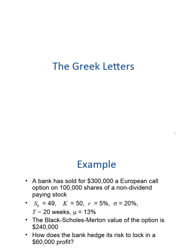 Greek Letters in Options Trading | PDF | Greeks (Finance) | Option ...