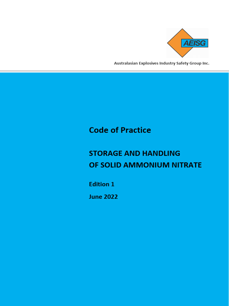 Storage and Handling of Solid Ammonium Nitrate Edition 1 June 2022 ...