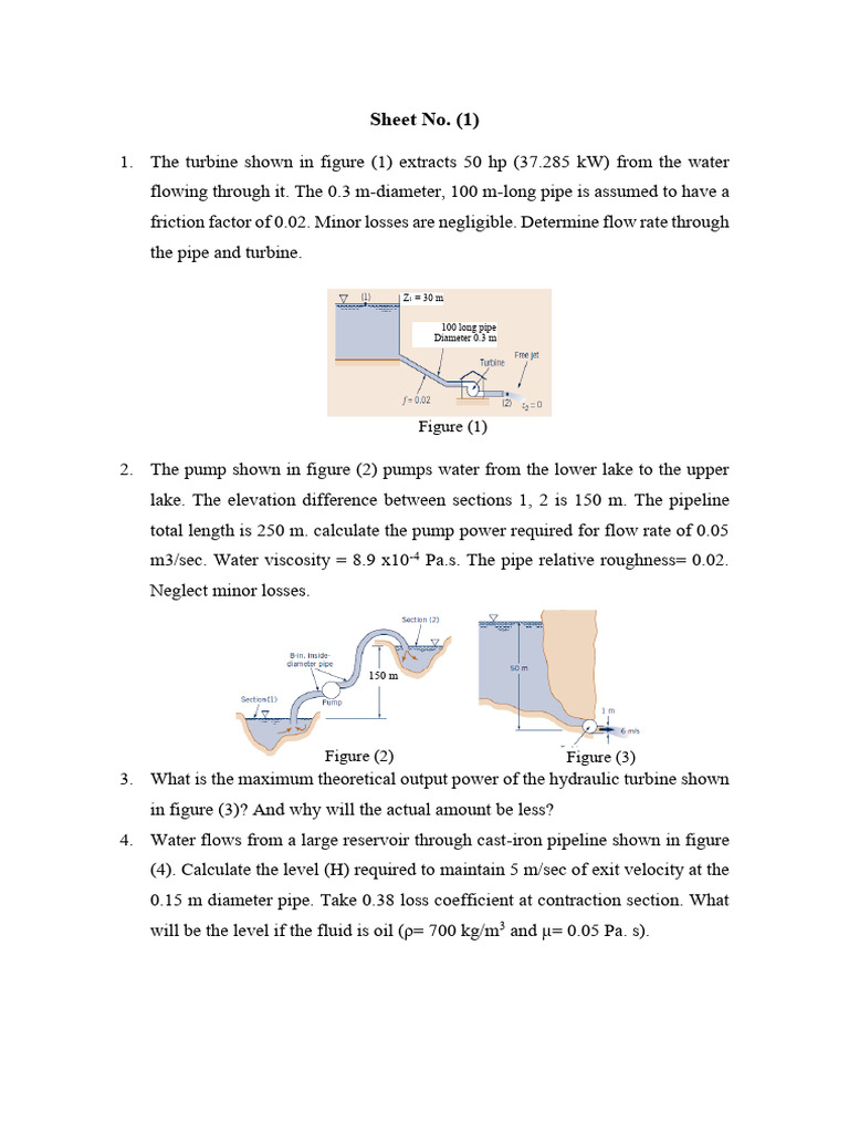 Sheet No1 | PDF | Pump | Process Engineering
