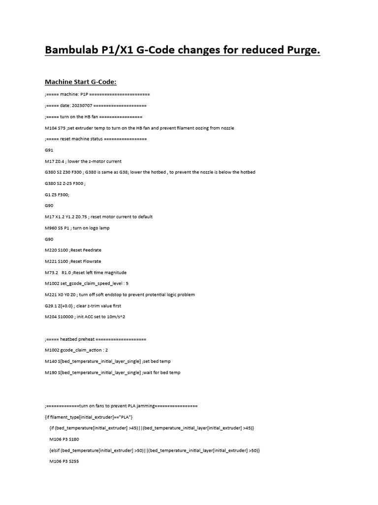 Bambulab P1/X1 G-Code Optimization | PDF | Mechanical Engineering