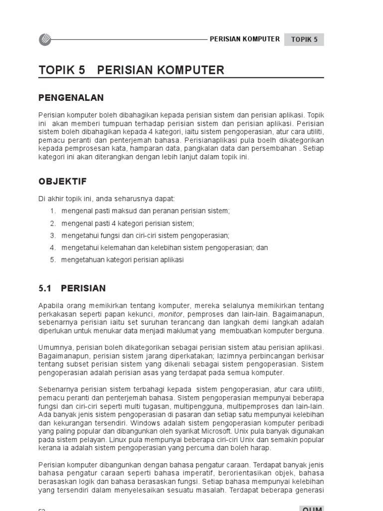 Topik 05 Perisian Komputer Pdf