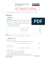 Chapitre 8: Espaces Vectoriels: Définitions