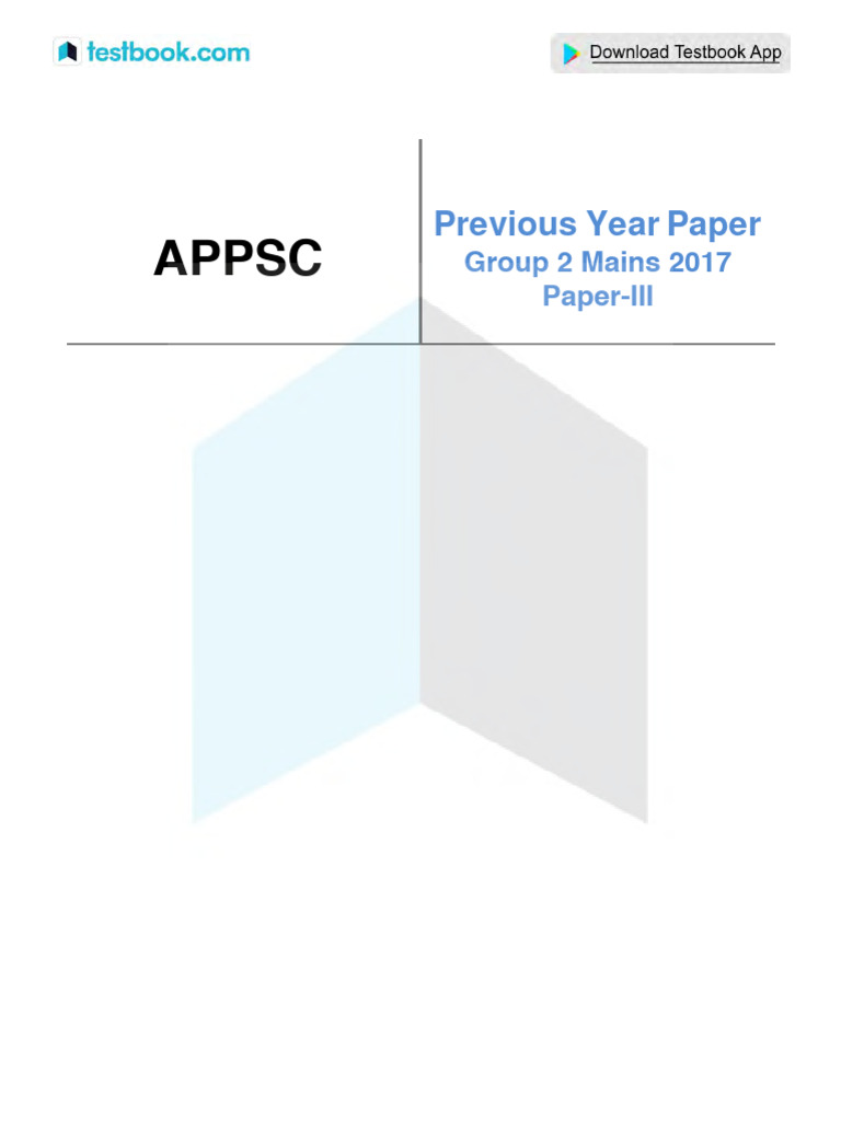 APPSC Group 2 Mains 2017 Paper-III | PDF