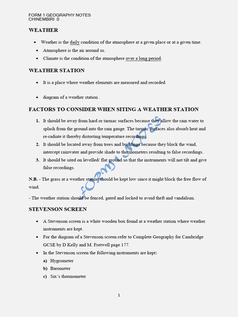 Weather Station Setup and Instruments | PDF | Precipitation | Plate ...