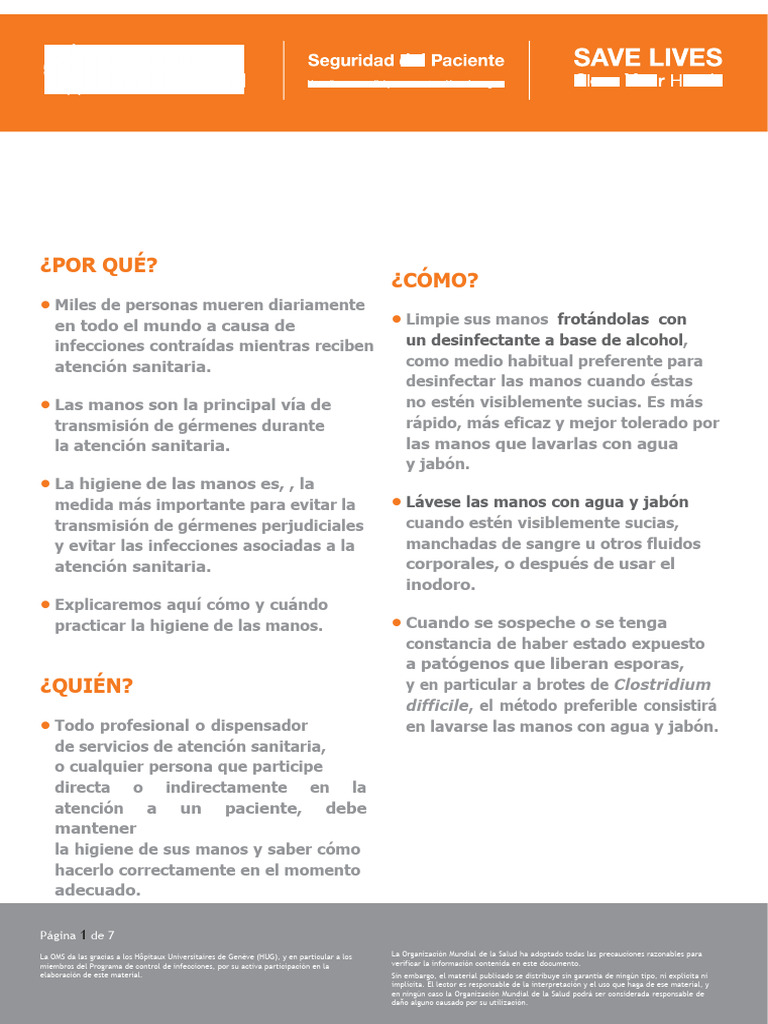 5 Momentos para la Higiene de Manos | PDF | Lavado de manos | Higiene