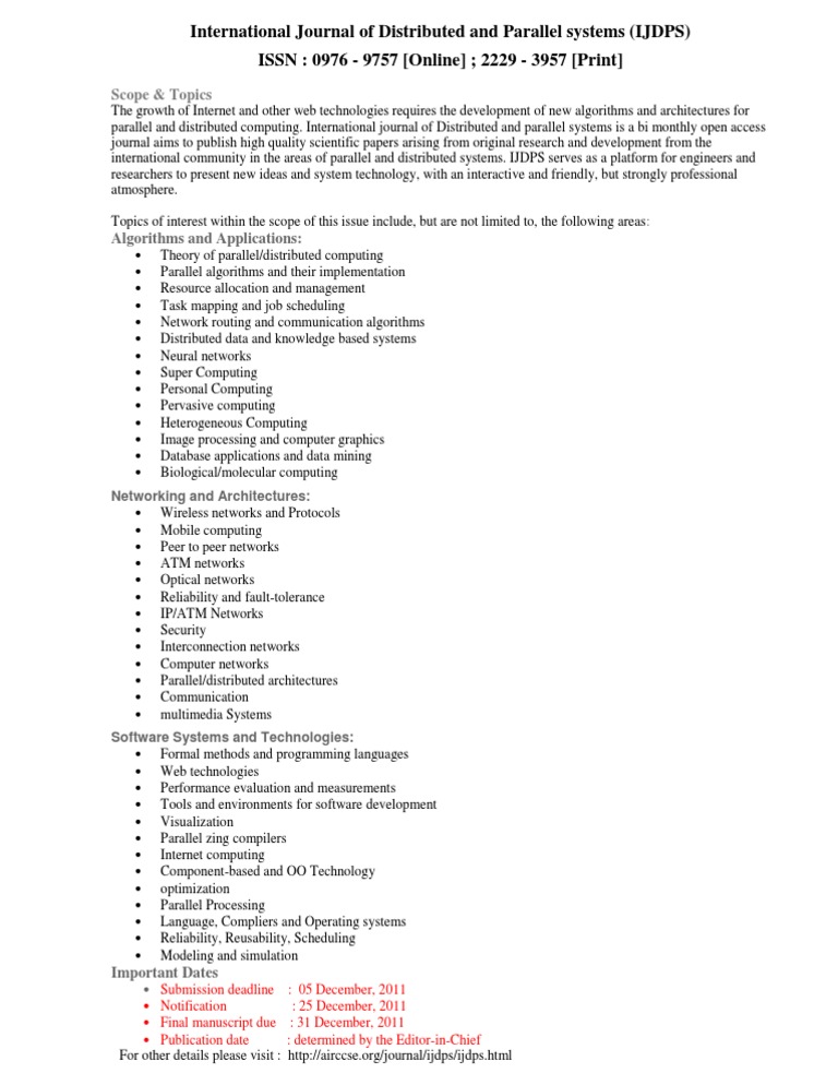 Call For Paper | PDF | Technology & Engineering