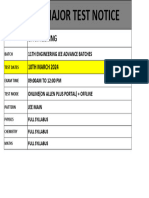 HOME PRACTICE_MAJOR TEST NOTICE_11TH JEE ADVANCE BATCHES
