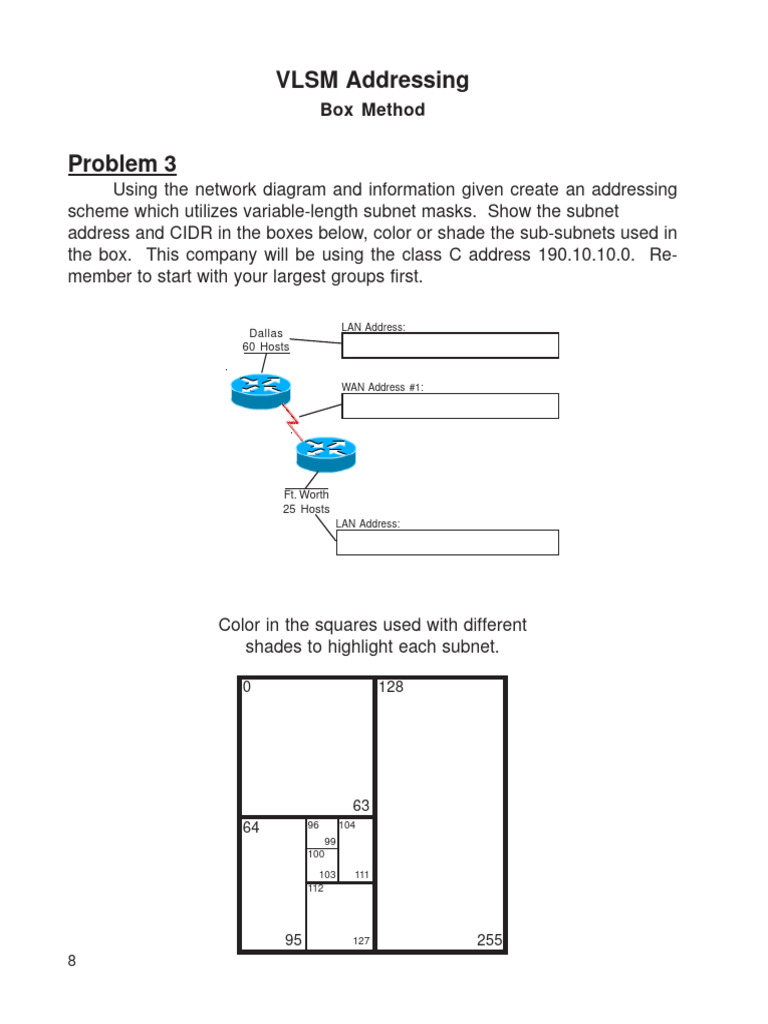 Vlsm variable length subnet mask iworkbook student v2 0 1