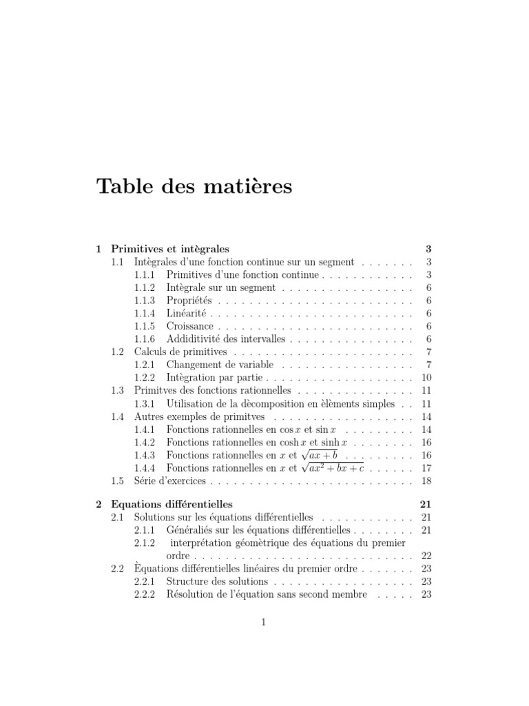Primitives et Intégrales en Mathématiques | PDF | Équations | Concepts ...