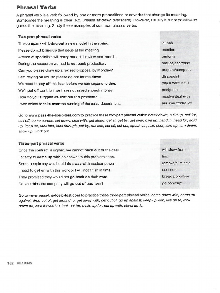 7C - Reading Vocabulary Pharal Verbs | PDF