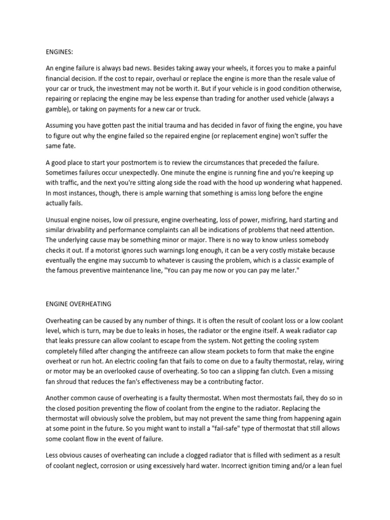 Engine Troubleshooting | PDF | Rotating Machines | Engines