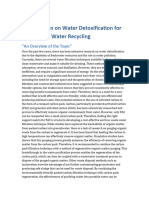 Investigation on Water Detoxification for Sustainable Water Recycling