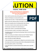 Radial Arm Saw Caution Sign