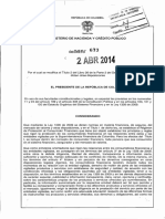 Decreto 673 de 2014 Contratatacion de Seguros Financieros - Colombia