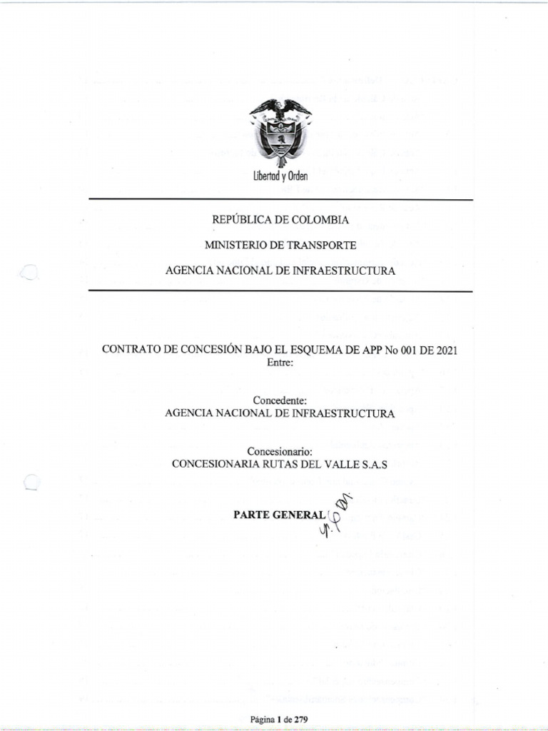 Contrato de Concesion Parte General App-001-2021 | PDF