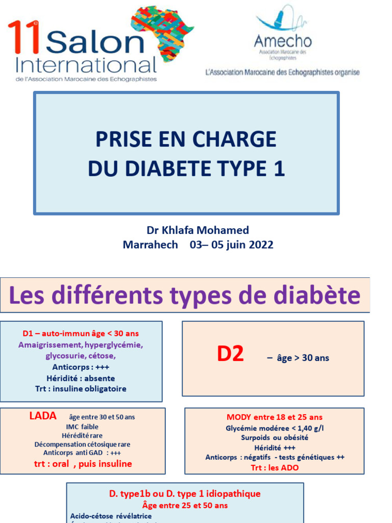Prise en charge du diabète type 1 | PDF | Causes de décès | Diabète