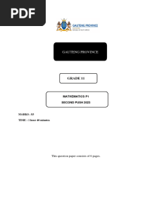Maths Grade 11 P1 Second Push 2023