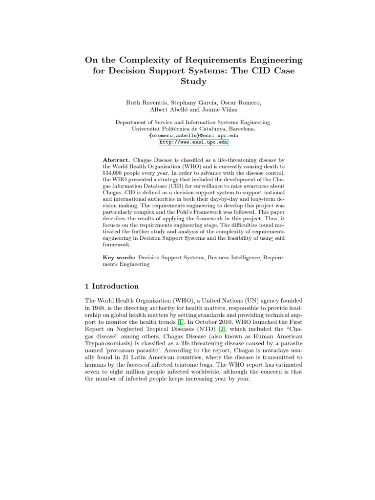 Requirements Engineering for CID System | PDF | Clinical Medicine ...