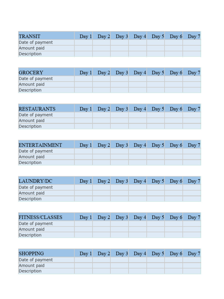 Expense spreadsheet | PDF