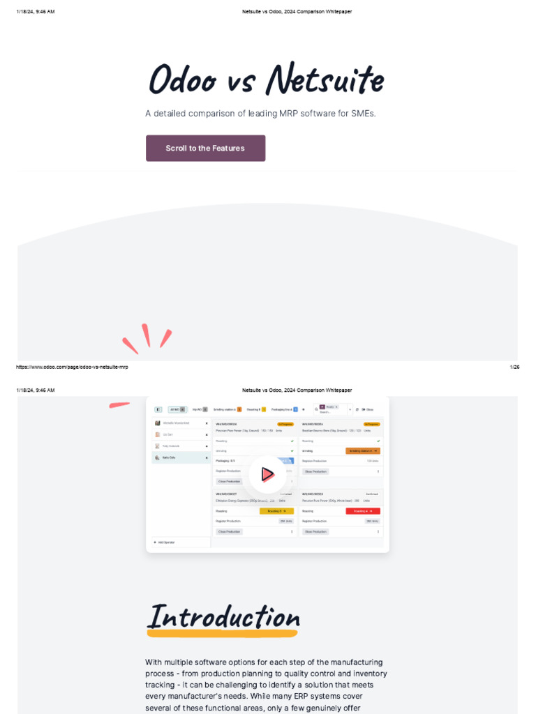 Odoo vs Netsuite: 2024 ERP Comparison | PDF | Usability | Graphical ...