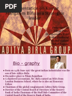 A Presentation On Kumar Mangalam Birla As A ST