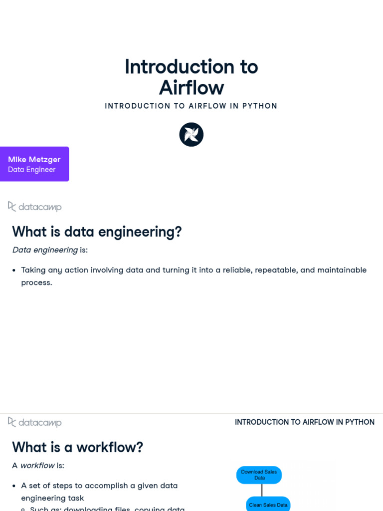 Airflow Chapter 1 | PDF | Python (Programming Language) | Workflow