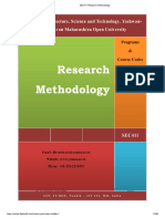 SEC411 Research Methodology