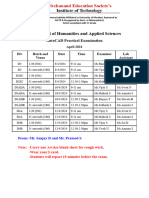 Schedule - AutoCAD Practical Examination - April 2024