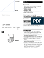 Sony MDR xb500 Manual