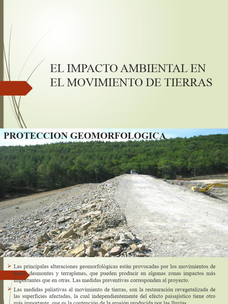 Impacto Ambiental del Movimiento de Tierras | PDF | Agua subterránea ...