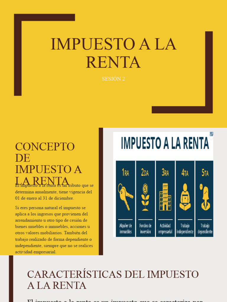 Impuesto A La Renta Sesion 2 | PDF | Impuestos | Impuesto sobre la renta