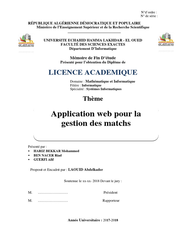 Application Web de Gestion de Matchs | PDF | Cas d'utilisation ...