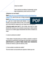 paso a pasos de solicitud de credito y de contado