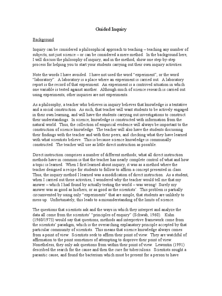 Inquiry | PDF | Experiment | Inquiry