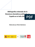 Maria Bastianes Bibliografia Ordenada de La Literatura Dramatica Publicada en Espana en 2016