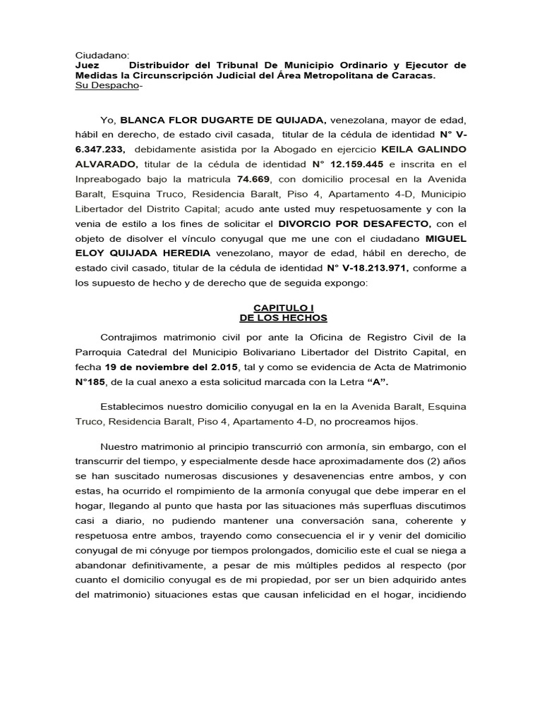 Divorcio Sentencia #1070 | Descargar gratis PDF | Divorcio | Judicaturas
