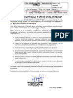 POLÍTICA DE SST. REPRESENTACIONES VENTOCILLA MAYO 2023 