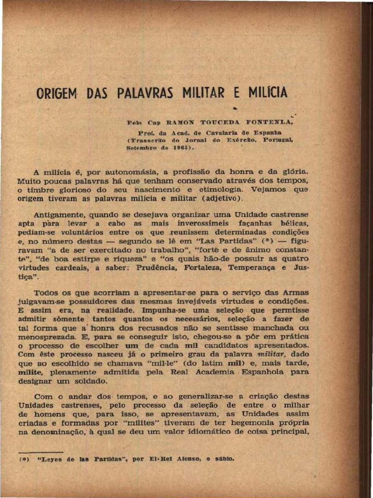 etimologia da palavra militar | PDF | Latim | Linguística