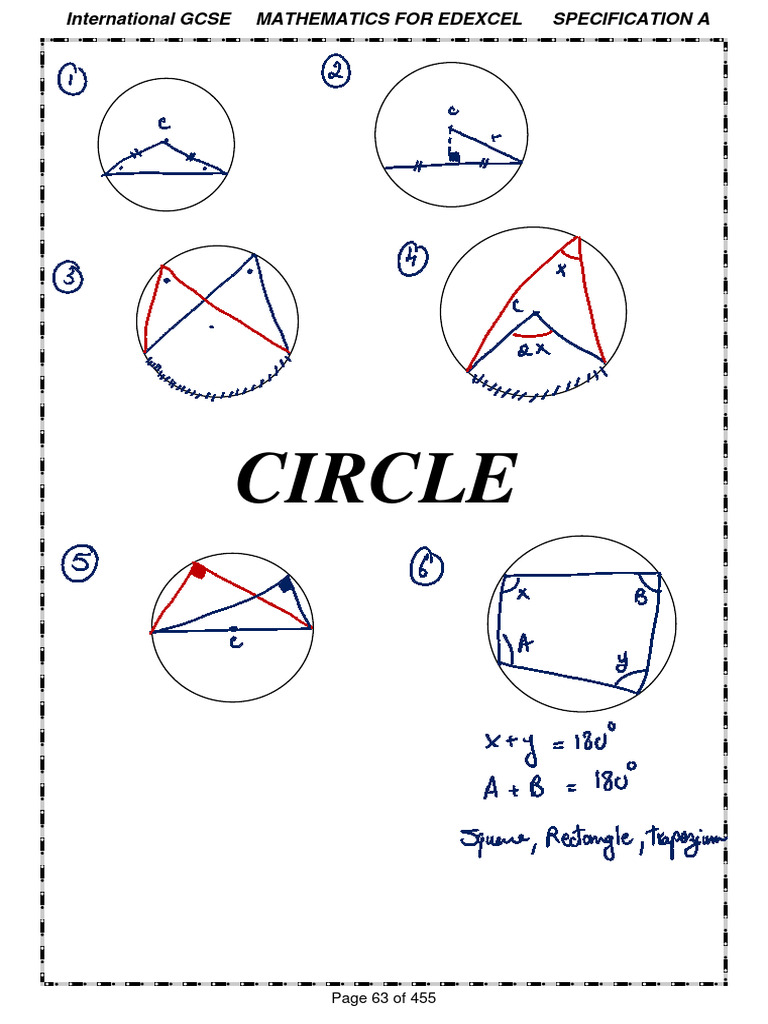 Edexcel IGCSE Math Circle Problems | PDF | Circle | Angle