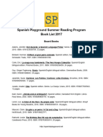 Spanish Reading Program Booklist 2017